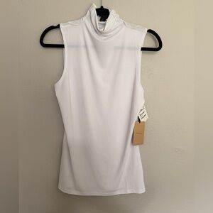 Halogen White Sleeveless Muscle Tee